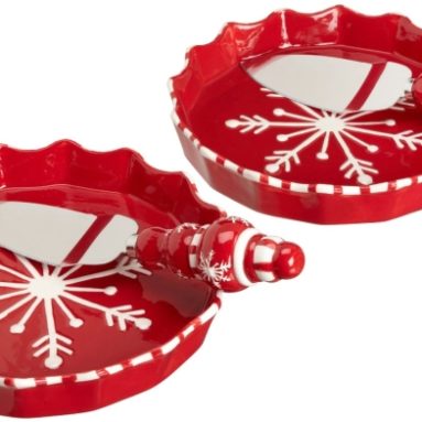 Holiday Table Falling Snow Pie Plate