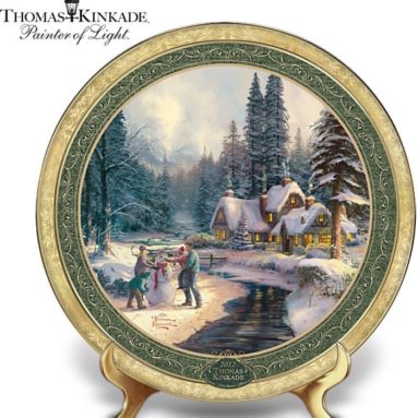 Thomas Kinkade Annual 2012 Holiday Collector Plate: At Winter’s Glen