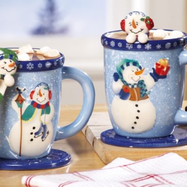 Snowman Holiday Mug and Spoon Gift Set