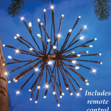 Lighted Hanging Twig Starburst with Remote Control