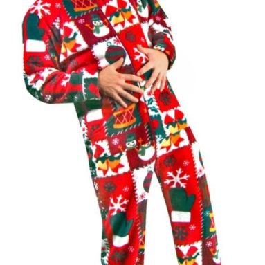 Christmas Sweater Print Polar Fleece Pajamas
