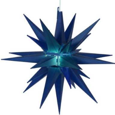 14″ Lighted Blue Moravian Star Hanging Christmas Light