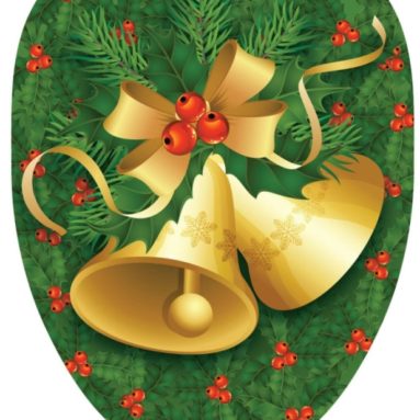 Christmas Bells Decorative Applique For Toilet Lid,