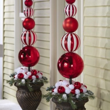 Christmas Ornament Ball Finial Topiary Stake