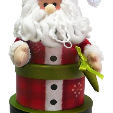 Santa Claus Stacking Tower Christmas Holiday Gift Basket