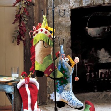 Western Stockings and Metal Tree Holder