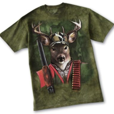 Buck Hunter Green Camouflage Deer T-shirt