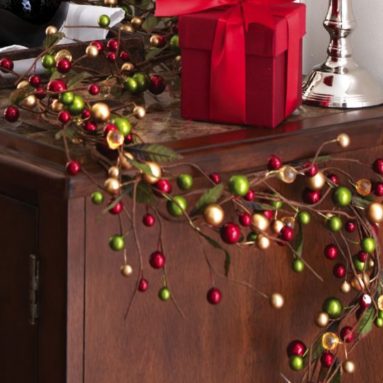 Festive Christmas Holiday Colored Berry Garland