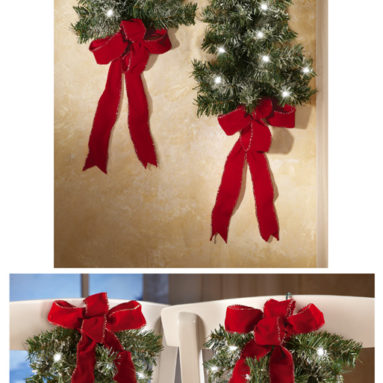 Lighted Holiday Wall Tree Set