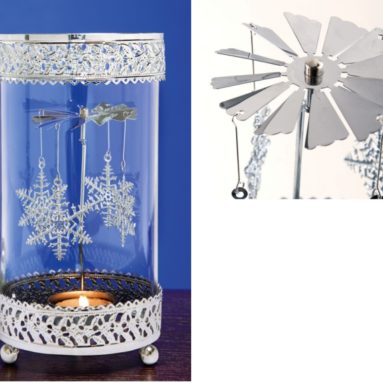 Rotating Snowflake Tealight Candle Holder Decoration